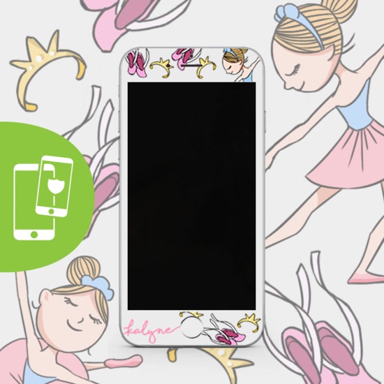 Handwritten Little Ballerinas White Screen Protector - Tempered Glass