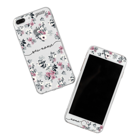 Kit Bem Floral Manuscrita (Película Customizada Branca + Capinha)