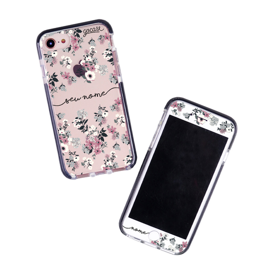 Kit Anti-Impacto Bem Floral (Película Customizada Branca + Capinha Anti-Impacto PRO)