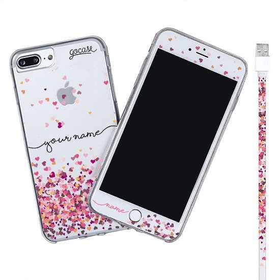 Kit Hearts (Iphone Case + Lightning Cable to USB for iPhone + Screen Protector)