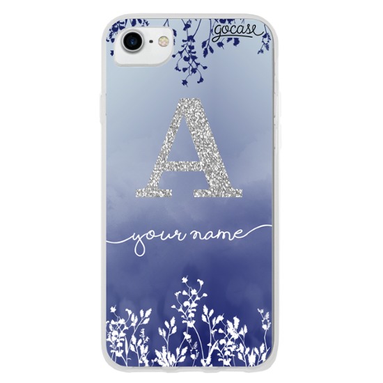 Arranjo Azul Glitter Prata