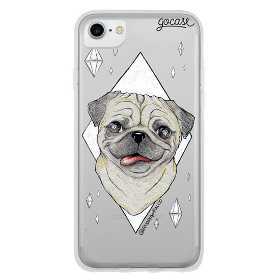 Capinha para celular Pug Diamonds