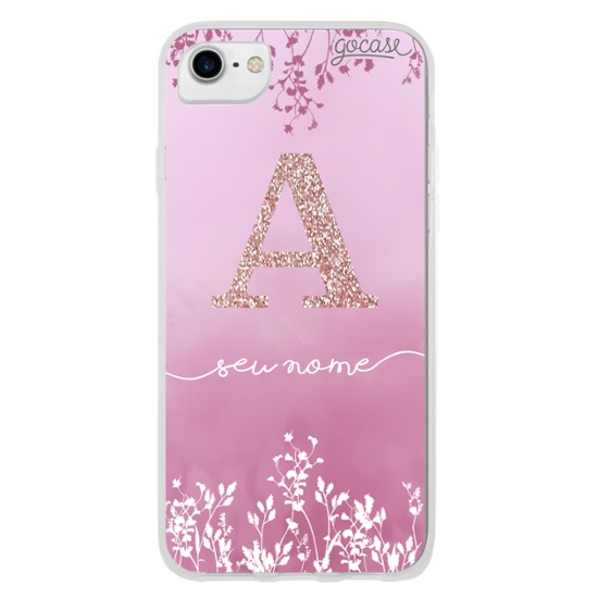 Capinha para celular Arranjo Rosa Glitter