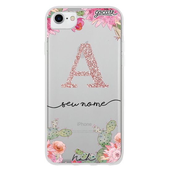 Capinha para celular Cactos Glitter By Nah Cardoso