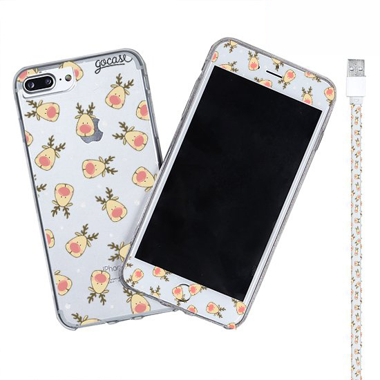 Kit Reindeer Patches (Iphone Case + Lightning Cable to USB for iPhone + Screen Protector)