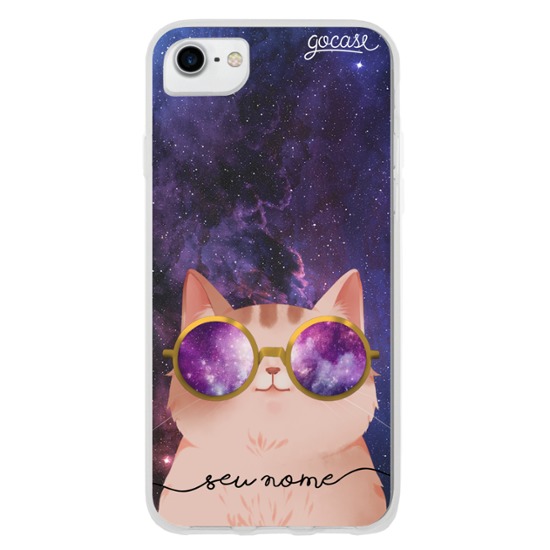 Capinha para celular Gato Galáctico Personalizável