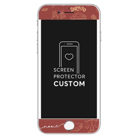 Sou do Direito - Película Anti-Impacto Customizada - Vidro Temperado (Branco)