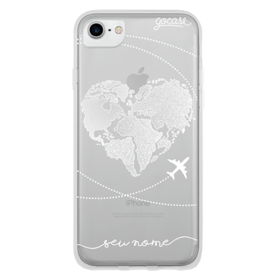 Coração Mapa Mundi (White)
