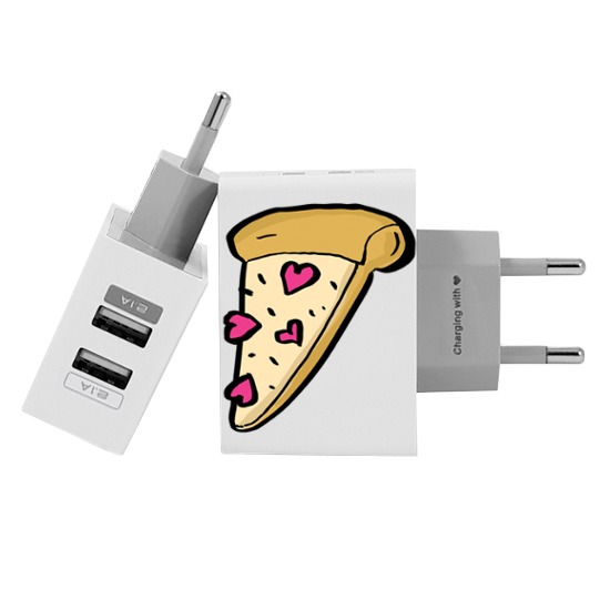 Carregador Personalizado iPhone/Android Duplo USB de Parede Gocase - Pizza