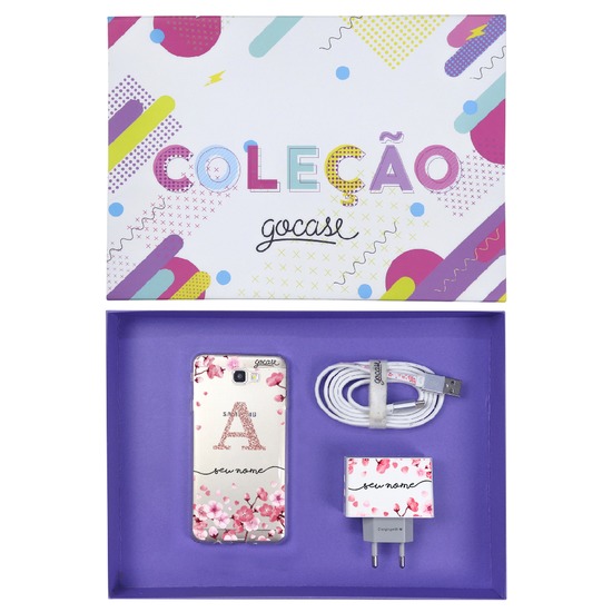 Kit Pétalas de Cerejeira (Case + Cabo Micro USB + Carregador Duplo + Caixa Minha Coleção)