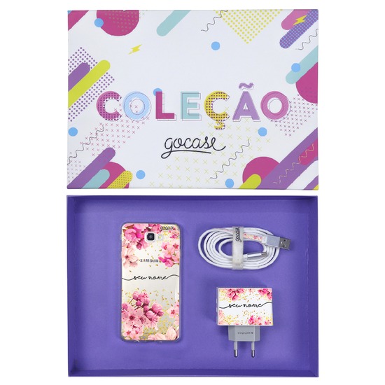 Kit Rose Gold (Case + Cabo Micro USB + Carregador Duplo + Caixa Minha Coleção)