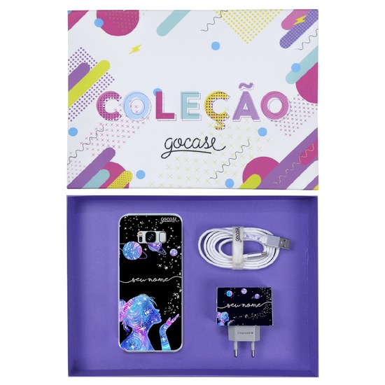 Kit Poeira das Estrelas (Case + Cabo Micro Type C + Carregador Duplo + Caixa Minha Coleção)