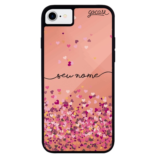 Capinha para celular Mirror - Corações Flutuantes Manuscrita