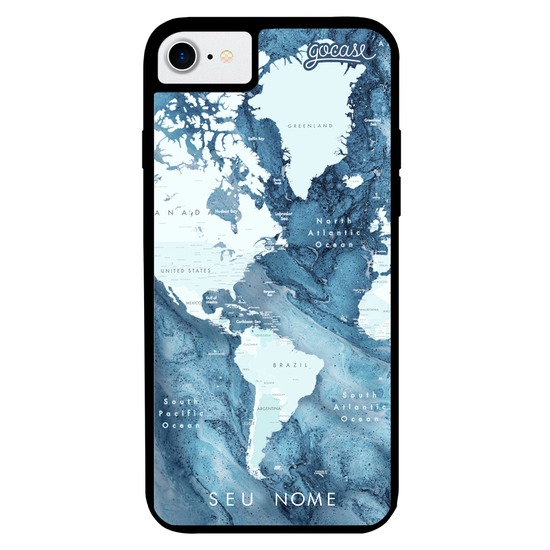 Capinha para celular Prime - Mapa Mundi Mármore