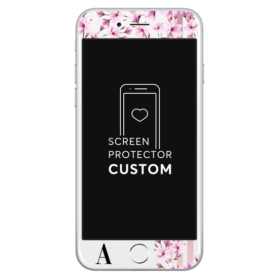 Floral Lines - Película Anti-Impacto Customizada - Vidro Temperado (Branco)