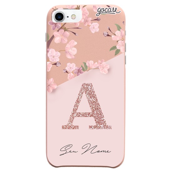 Capinha para celular Fascino - Classical Rosé Inicial Glitter