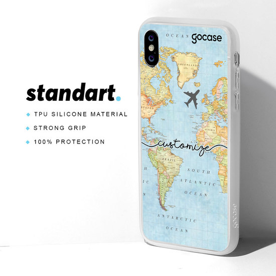 World Map iPhone Case SE 2nd Generation Oil Paints iPhone Xr Case Cover for iPhone 11 Art Case xs max 7 8 6 6s iPhone Cover Art Case DS0220