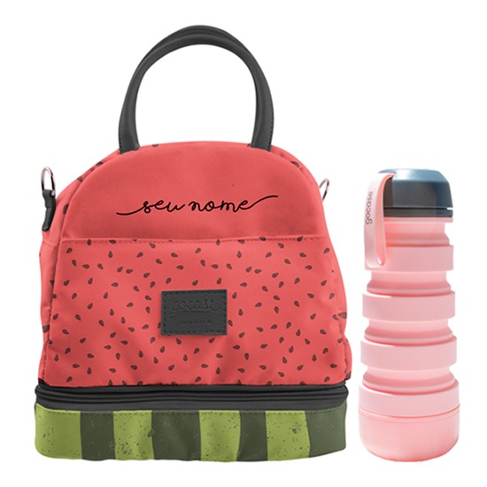 Kit Watermelon (Lancheira Térmica + Garrafa Retrátil Pop)
