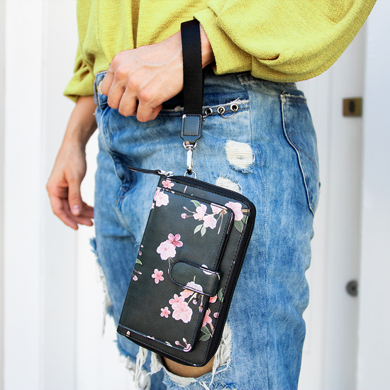 Carteira Soho Double - Classical Rose Black Iniciais - Gocase