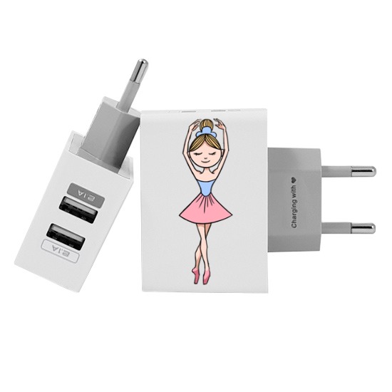 Carregador Personalizado iPhone/Android Duplo USB de Parede Gocase - Coisas de Bailarina
