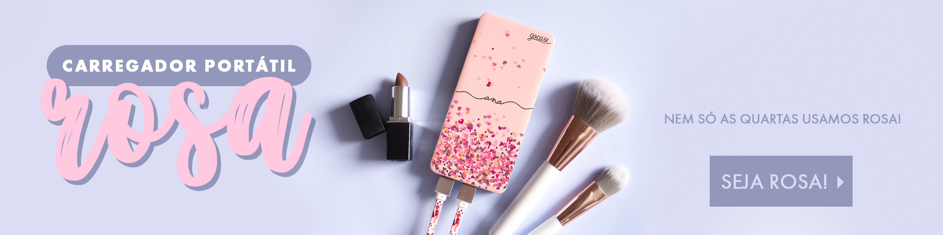 Carregador Portátil Rosa